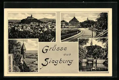 AK Siegburg, Kreishaus, Gesamtansichten