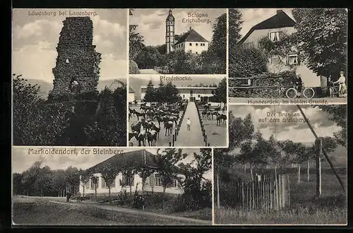 AK Markoldendorf, Haus Steinberg, Löwenburg bei Lauenburg, Gasthaus Im kühlen Grunde in Hunnesrück