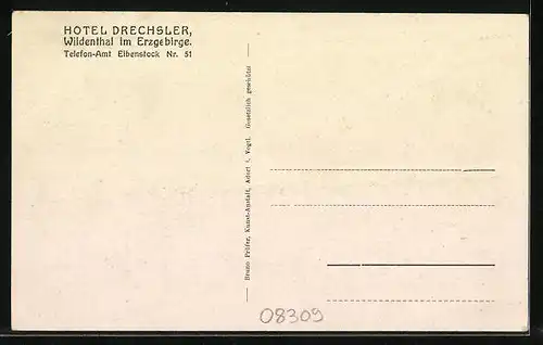 AK Wildenthal /Erzgeb., Gesamtansicht aus der Vogelschau, Hotel Drechsler