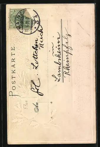 Passepartout-Lithographie Bonn, Strassenpartie mit Münster, Wappen