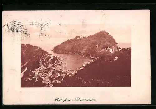 AK Portofino, Panorama mit Blick in die Bucht