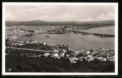 AK Palma de Mallorca, Totalansicht der Stadt, Blick auf den hafen