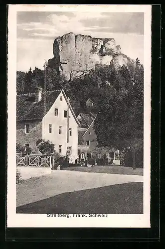 AK Streitberg / Fränk. Schweiz, Felspartie mit Bäckerei und Nebengebäude