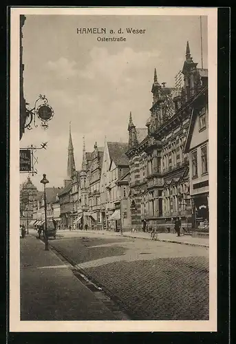 AK Hameln / Weser, Blick in die Osterstrasse