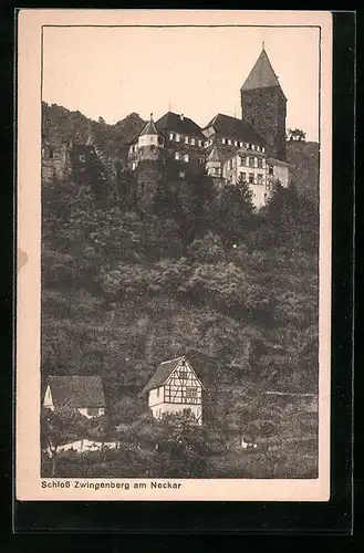 AK Zwingenberg a. N., Blick zum Schloss