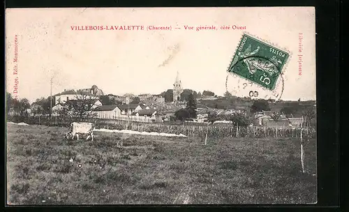 AK Villebois-Lavalette, Vue générale, coté Ouest