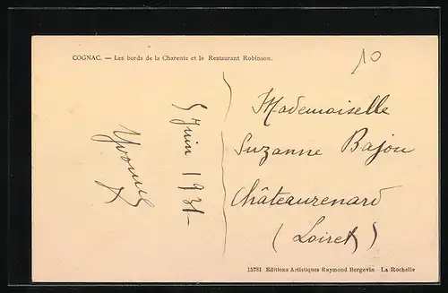 AK Cognac, les bords de la Charente et le Restaurant Robinson