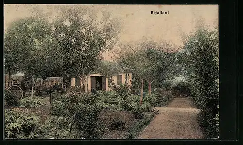 AK Rejallant, im Garten vor dem Wohnhaus