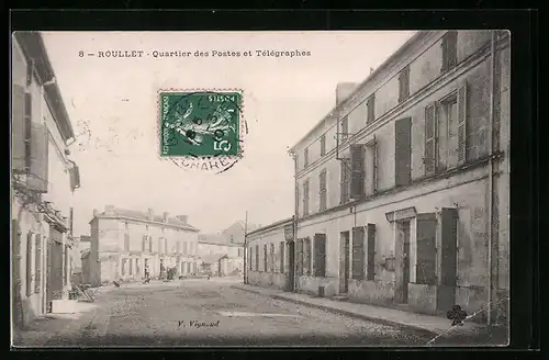 AK Roullet, Quartier des Postes et telegraphes