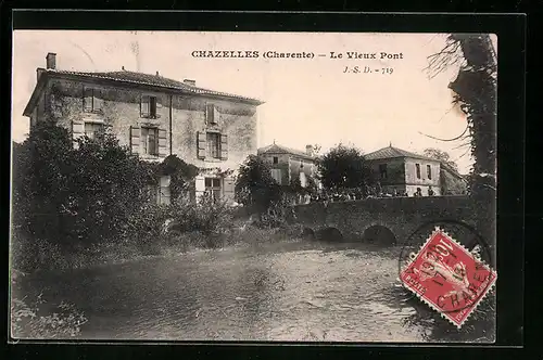 AK Chazelles, Charente, Le Vieux Pont