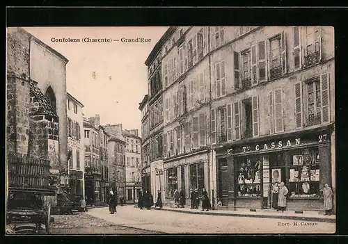 AK Confolens, Charente, Grand`Rue