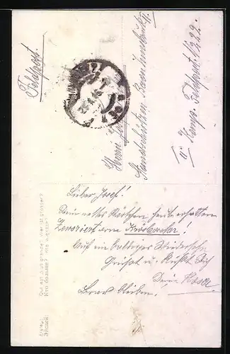 AK Kleines Mädchen mit sitzendem Bernhardiner