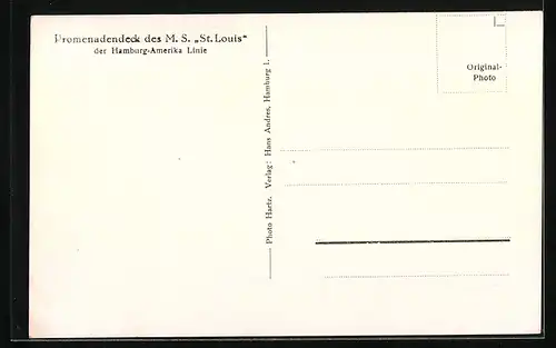 AK M.S. St. Louis, Promenadendes des Passagierschiffes