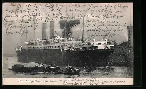 AK Dampfer Amerika im Hafen