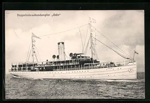 AK Doppelschraubendampfer Odin in voller Fahrt