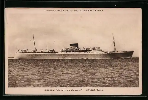 AK R.M.M.V. Capetown Castle in voller Fahrt