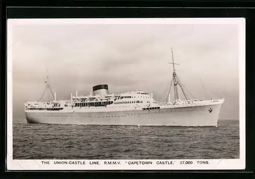 AK R.M.M.V. Capetown Castle auf hoher See