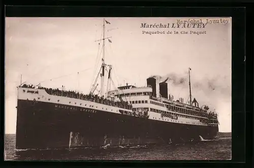 AK Paquebot Maréchal Lyautey auf hoher See