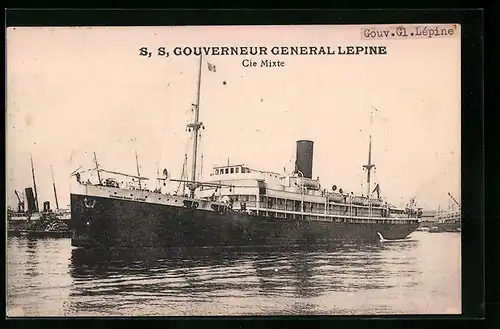 AK S.S. Gouverneur General Lepine im Hafen