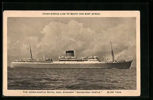 AK The Union-Castle Royal Mail Steamer Edinburgh Castle auf hoher See