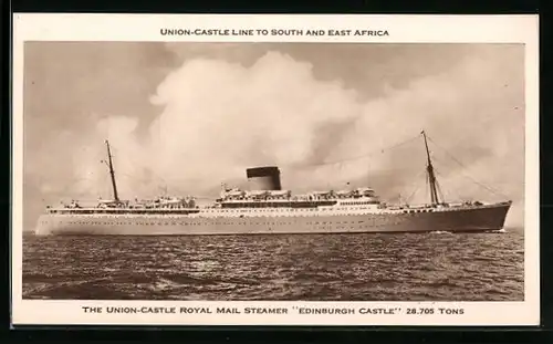 AK The Union-Castle Royal Mail Steamer Edinburgh Castle auf hoher See