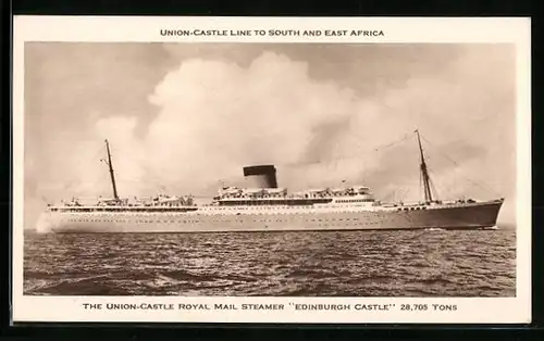 AK The Union-Castle Royal Mail Steamer Edinburgh Castle in voller Fahrt