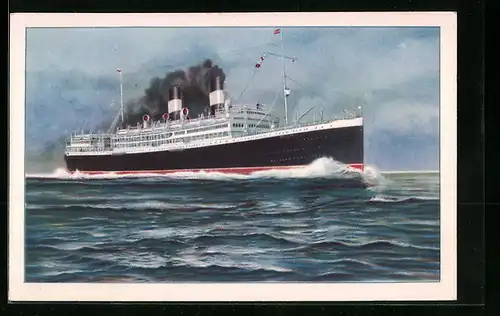 AK Passagierschiff Dvilio in voller Fahrt