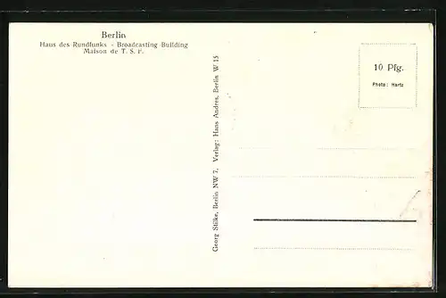 AK Berlin-Charlottenburg, Haus des Rundfunks aus der Vogelschau