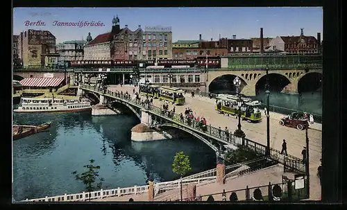 AK Berlin, Jannowitzbrücke mit Umgebung und Strassenbahn aus der Vogelschau