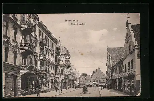 AK Insterburg, Partie in der Hindenburgstrasse
