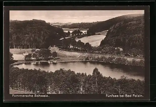 AK Bad Polzin, Fünfsee mit Umgebung