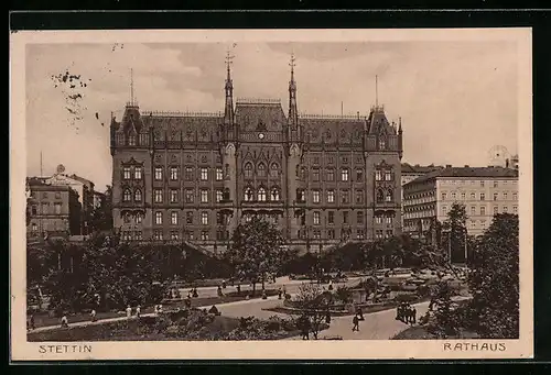 AK Stettin, Rathaus und Anlagen