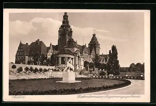 AK Stettin, Hakenterrasse und Regierungsgebäude