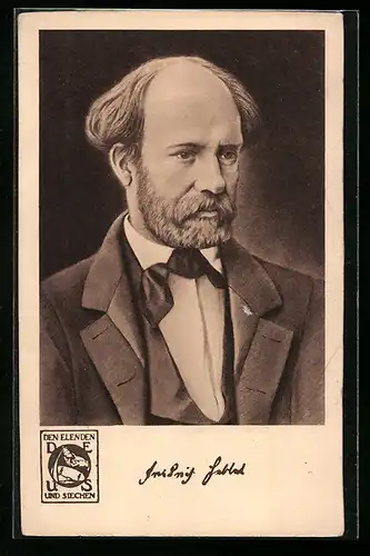 AK Friedrich Hebbel, Portrait des Dichters