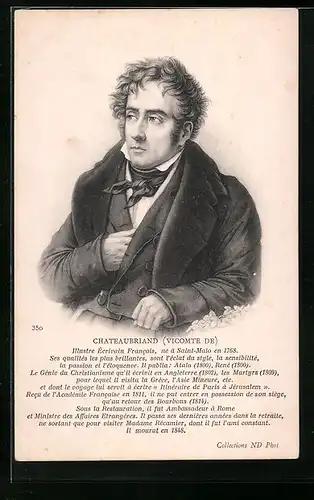 AK Chateaubriand, Portrait und Biographie