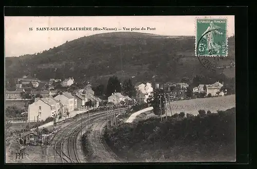AK St-Sulpice-Laurière, Vue prise du Pont