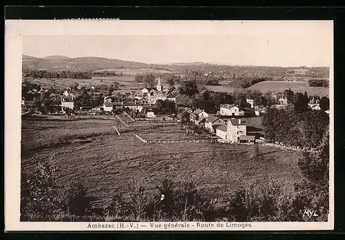 AK Ambazac, Vue generale, Route de Limoges