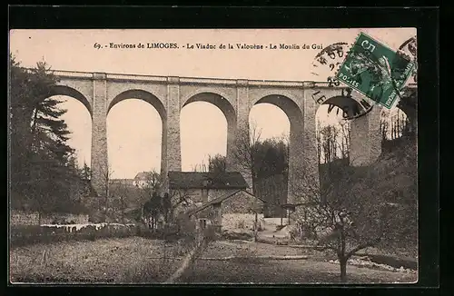 AK Limoges, Le Viaduc de la Valouène, Le Moulin du Gui