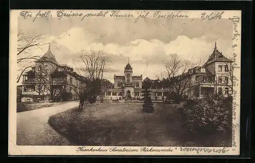 AK Birkenwerder, Krankenhaus / Sanatorium mit Parkanlage