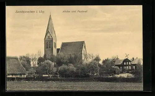 AK Sandesneben i. Lbg., Kirche und Pastorat