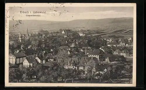 AK Erbach /Odenw., Gesamtansicht aus der Vogelschau