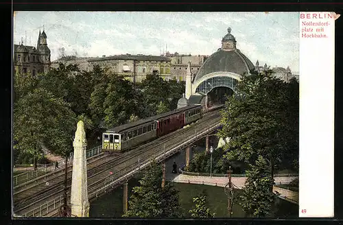 AK Berlin-Schöneberg, Nollendorfplatz mit Hochbahn