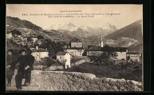 AK Le Bouget-Villarodin, Vue generale, Les Forts de Lesseillon, Le Mont Froid