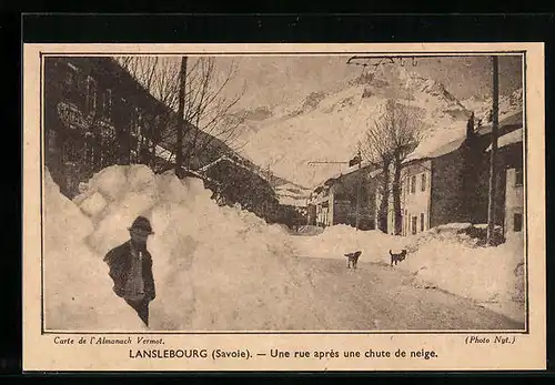 AK Lanslebourg, Une rue après une chute de neige