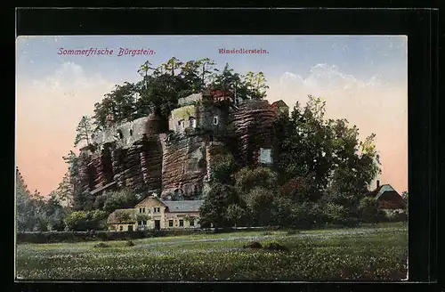 AK Bürgstein, Einsiedlerstein mit Gebäude