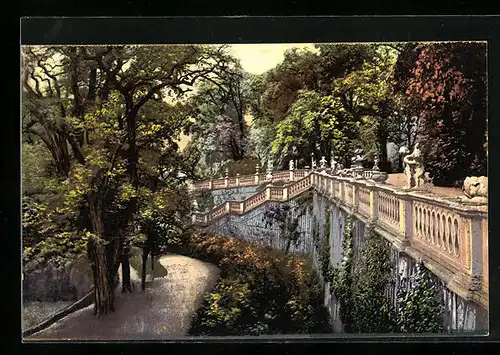 AK Würzburg, im Kgl. Schlossgarten