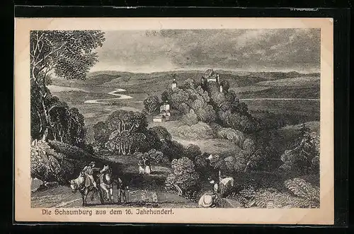 AK Schaumburg, Gesamtansicht aus dem 16. Jahrhundert