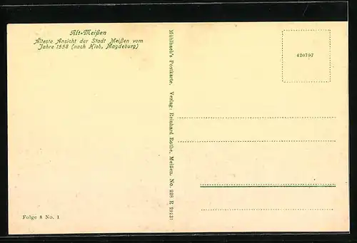 AK Alt-Meissen, Älteste Ansichten der Stadt im Jahre 1558