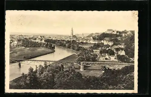 AK Landshut in Bayern, Gesamtansicht aus der Vogelschau