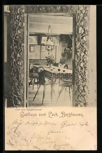 AK Berghausen, Scheffelzimmer im Gasthaus zum Laub